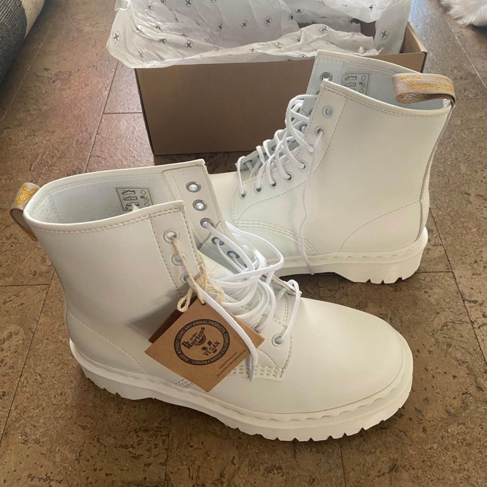 Dr. Martens Vegan 1460 Bex Kemble Mono Platform Boots - size 10 women/size 9 men